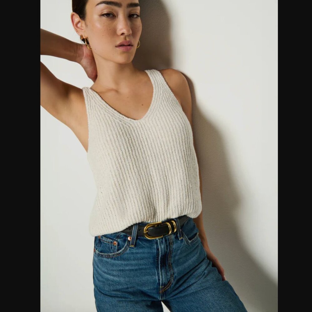 NATION LTD Cece Knit Tank in Porcelain | Size M